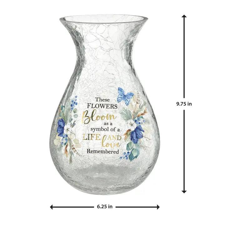 4VA120 Crackle Glass Where Flowers Bloom