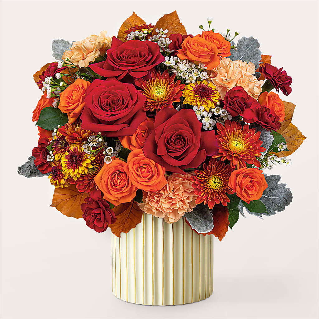 Merlot Bouquet with Ivory Vase – The Enchanted Florist And More Llc, Vincennes IN
