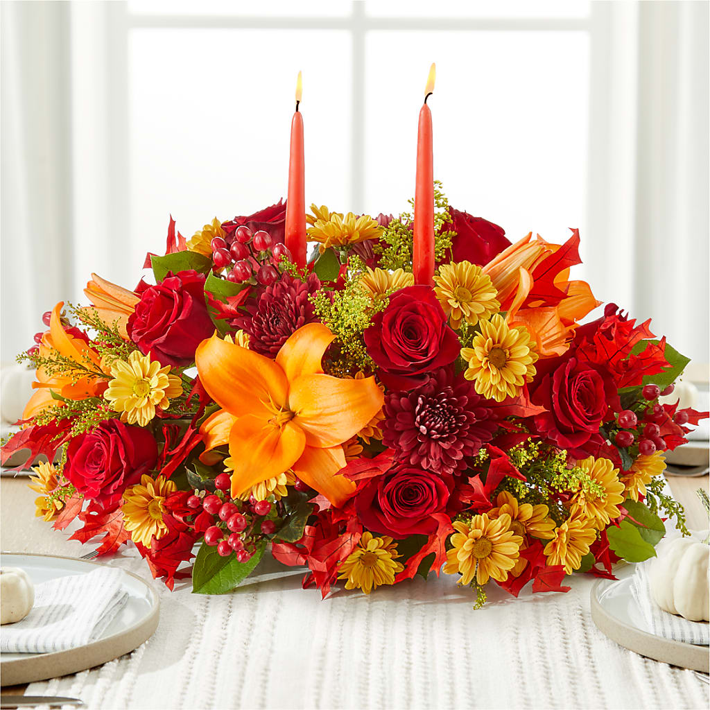 Autumn's Embrace Centerpiece – The Enchanted Florist And More Llc, Vincennes IN