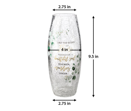 4VA110-memorial vase-Crackled Glass