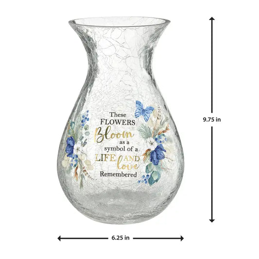 4VA120 Crackle Glass Where Flowers Bloom