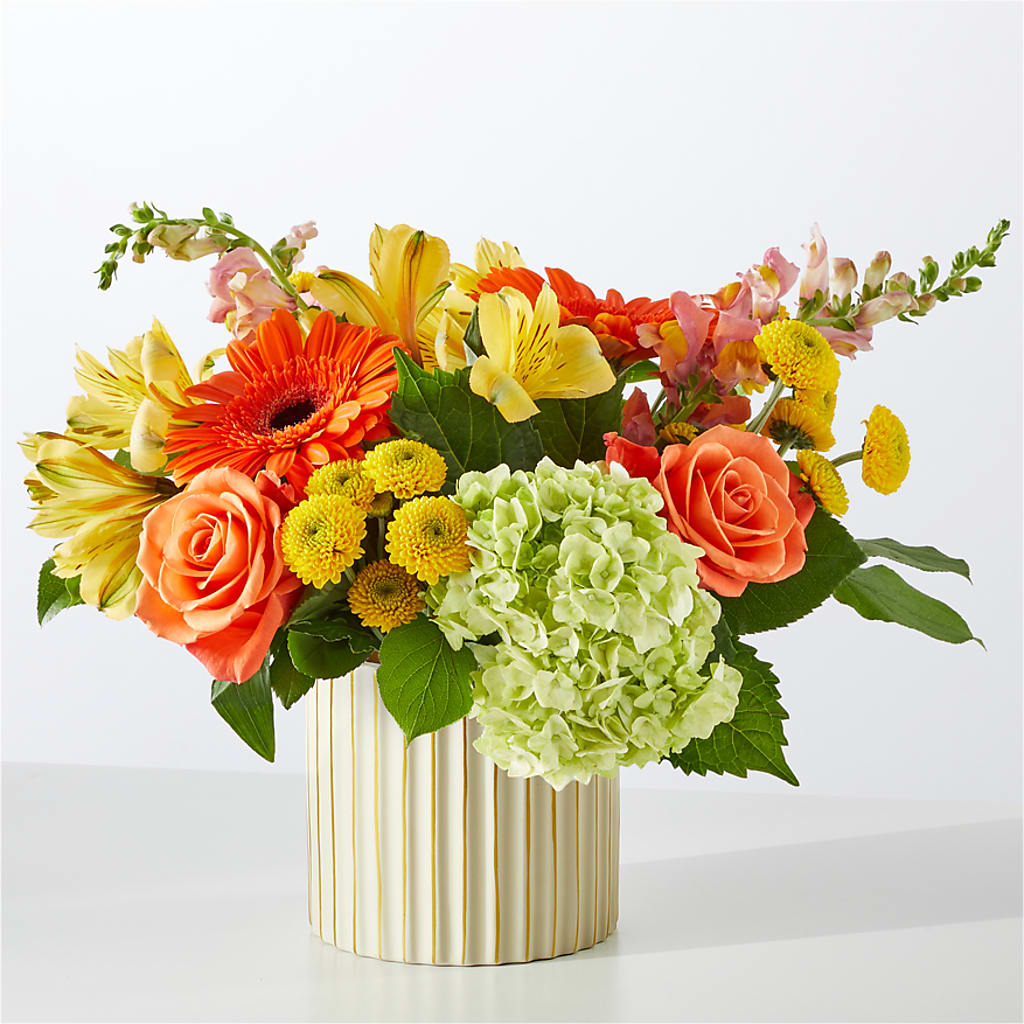 Autumn Sunshine Bouquet with Ivory Vase –  The Enchanted Florist And More Llc, Vincennes IN