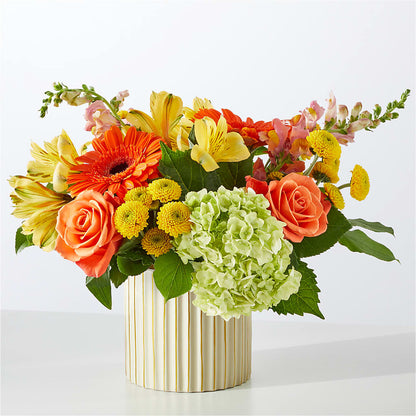 Autumn Sunshine Bouquet with Ivory Vase –  The Enchanted Florist And More Llc, Vincennes IN