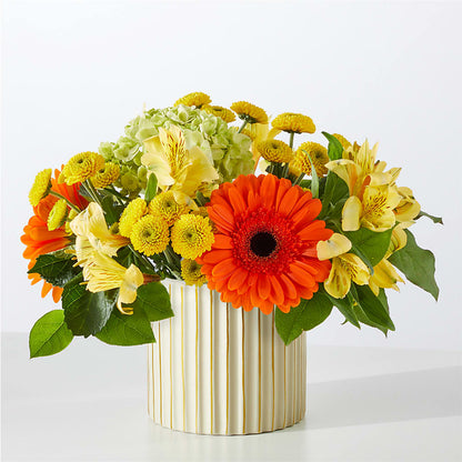 Autumn Sunshine Bouquet with Ivory Vase –  The Enchanted Florist And More Llc, Vincennes IN