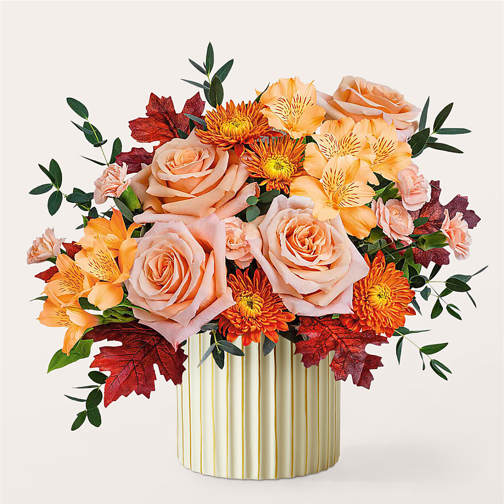 Spiced Latte Bouquet with Ivory Vase –  The Enchanted Florist And More Llc, Vincennes IN