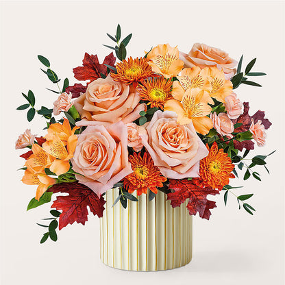 Spiced Latte Bouquet with Ivory Vase –  The Enchanted Florist And More Llc, Vincennes IN