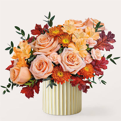 Spiced Latte Bouquet with Ivory Vase –  The Enchanted Florist And More Llc, Vincennes IN