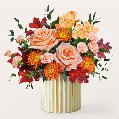 Spiced Latte Bouquet with Ivory Vase –  The Enchanted Florist And More Llc, Vincennes IN