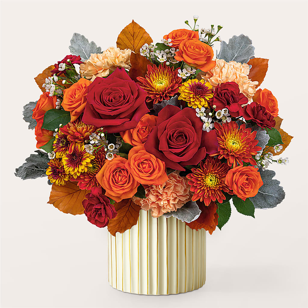 Merlot Bouquet with Ivory Vase –  The Enchanted Florist And More Llc, Vincennes IN