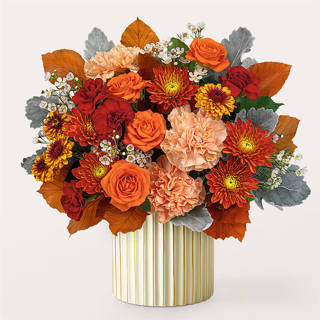 Merlot Bouquet with Ivory Vase –  The Enchanted Florist And More Llc, Vincennes IN