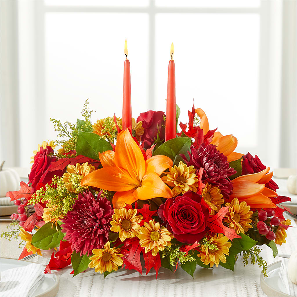 Autumn's Embrace Centerpiece –  The Enchanted Florist And More Llc, Vincennes IN