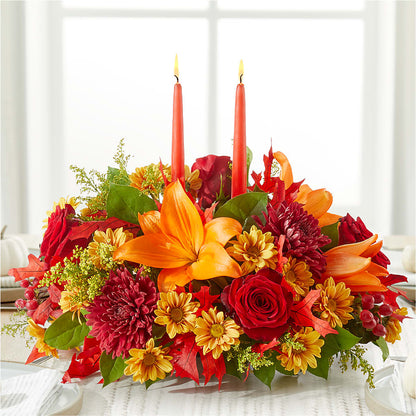 Autumn's Embrace Centerpiece –  The Enchanted Florist And More Llc, Vincennes IN
